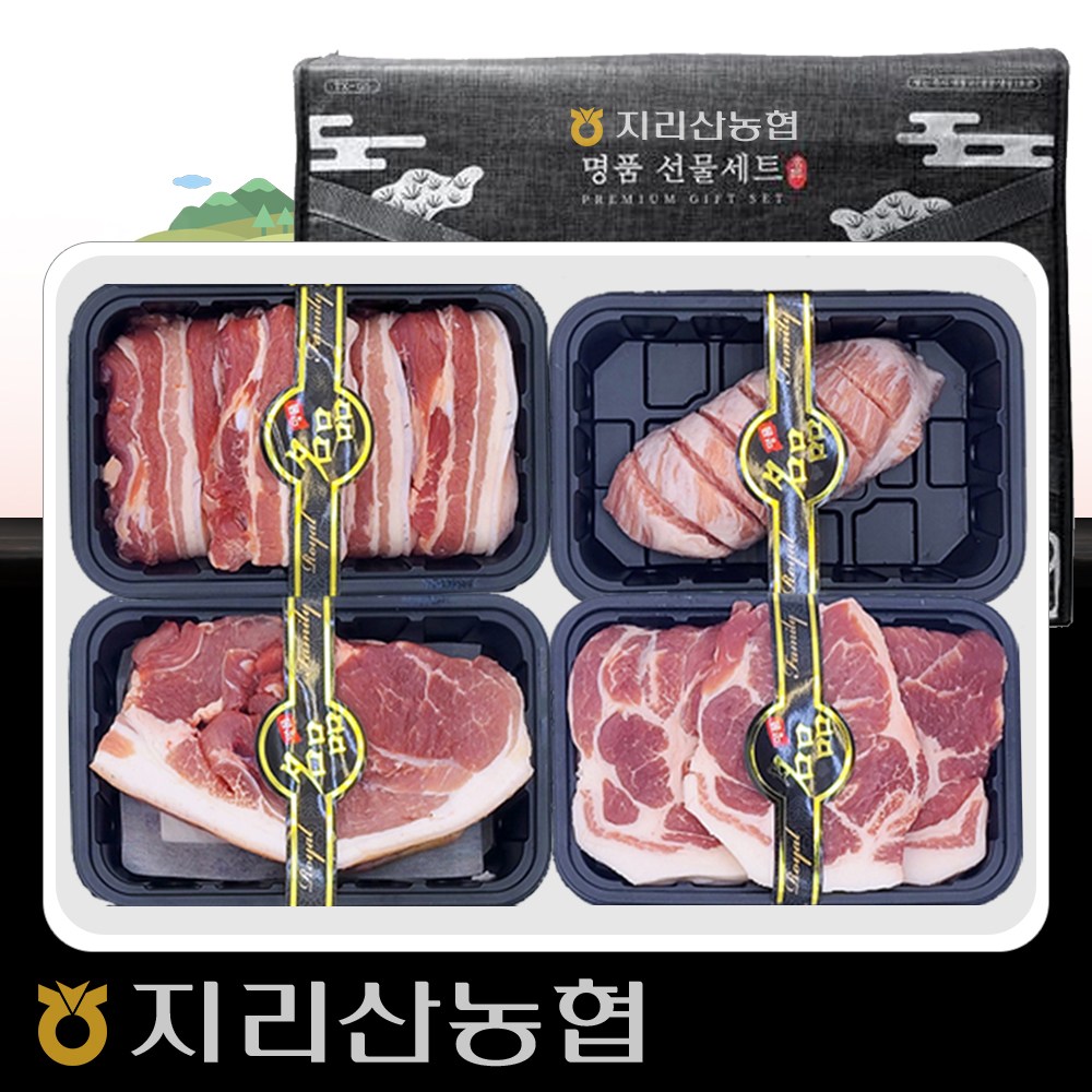 [지리산농협] 지리산 흑돼지 선물세트 4구 109,000원