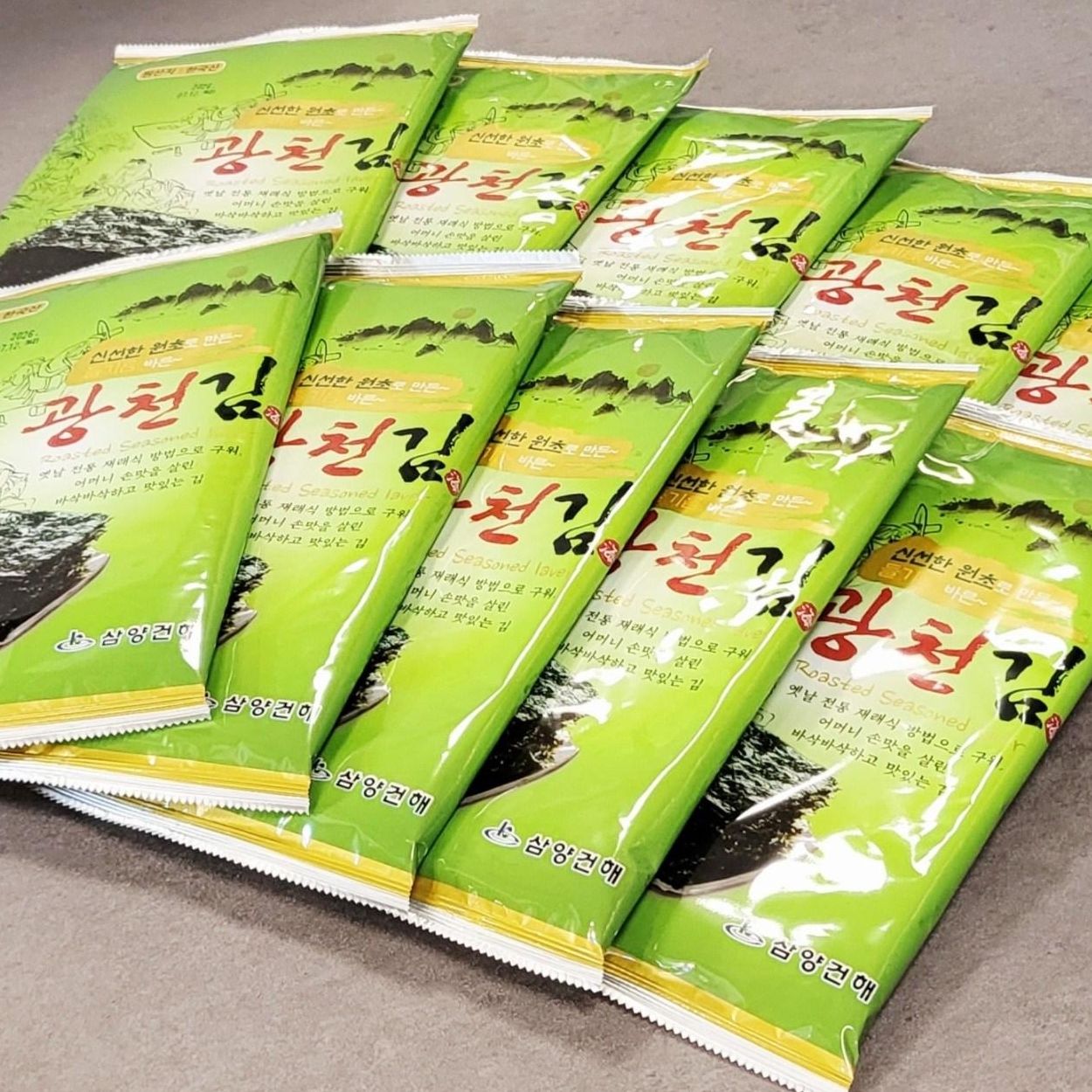 신선한 원초로 만든 들기름 바른 광천김 10봉 (20gx10), 1개, 20g 16,500원