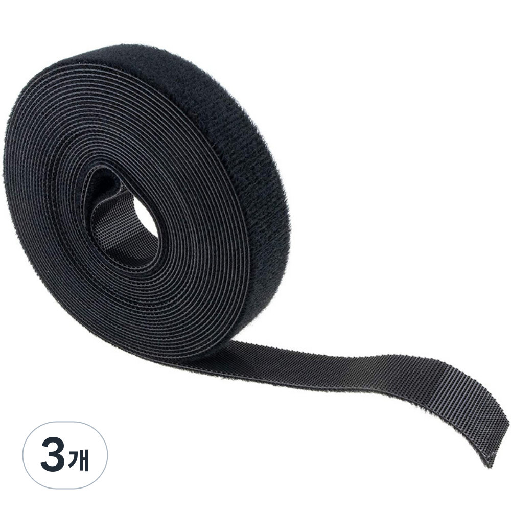 에스에이케이 잘라쓰는 벨크로 케이블타이 5m, 블랙, 3개, 현재가 18,000원