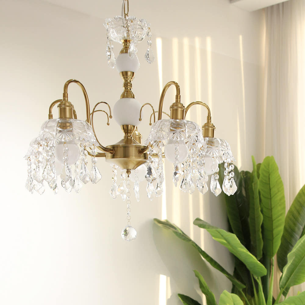 [데코하우스]신상품NEW 베르나5등 브론즈 엔틱 샹들리에 클래식 조명 인테리어 188,000원