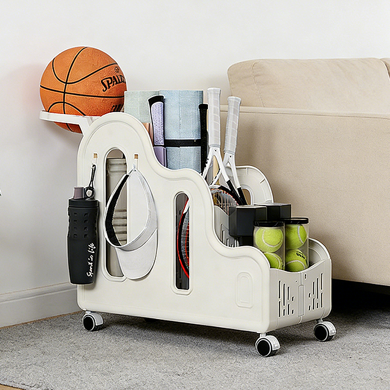 이동식 헬스 홈트 운동기구 보관함 탈부착 운동기구 선반농구 요가매트 수납 바구니 거치대 이동형 카트 접이식 디자인, 1개, 우유색-수금함 59,000원