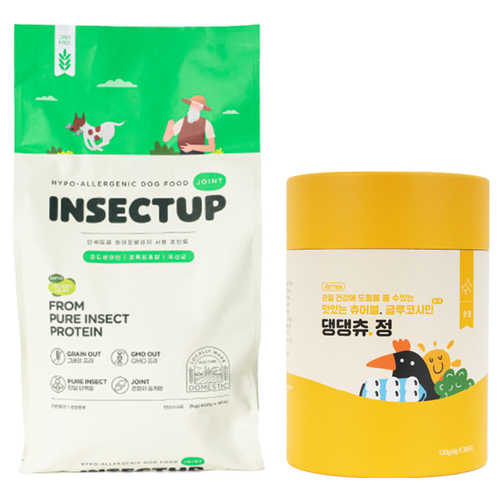 인섹트업 하이포알러지 강아지 사료 소프트 눈물 동애등에 조인트 +간식 글루코사민 댕댕츄정 55,800원
