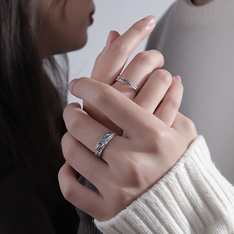 LOVFAS s925 순은 푸른 바다 커플링 조절 가능 커플링 실버925 반지 악세사리 32,900원