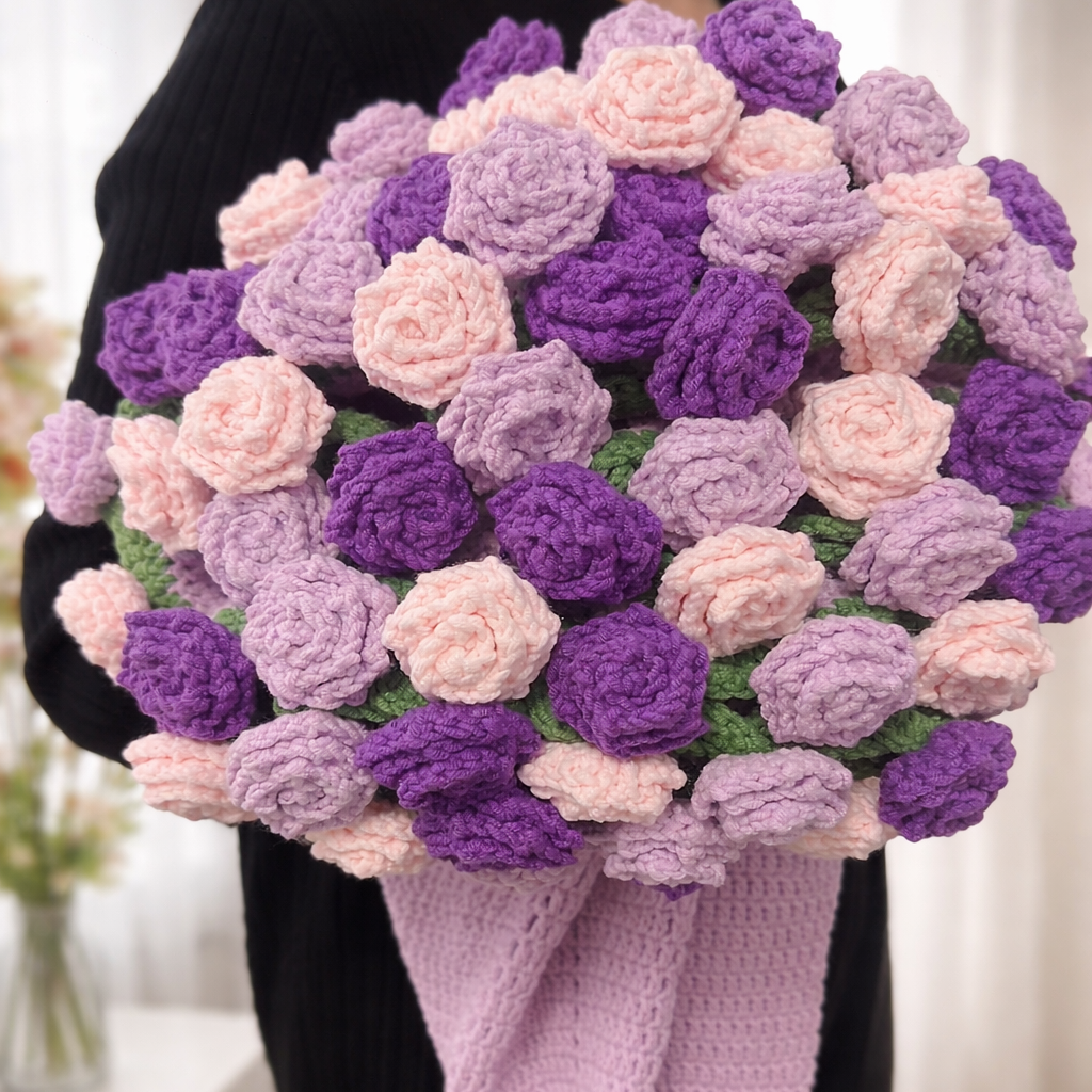 모미얀 뾰족장미 블랭킷 꽃다발 담요 DIY 키트*유투브 무료 영상 포함, 보라100cm(몸통 연보라), 1개 54,500원