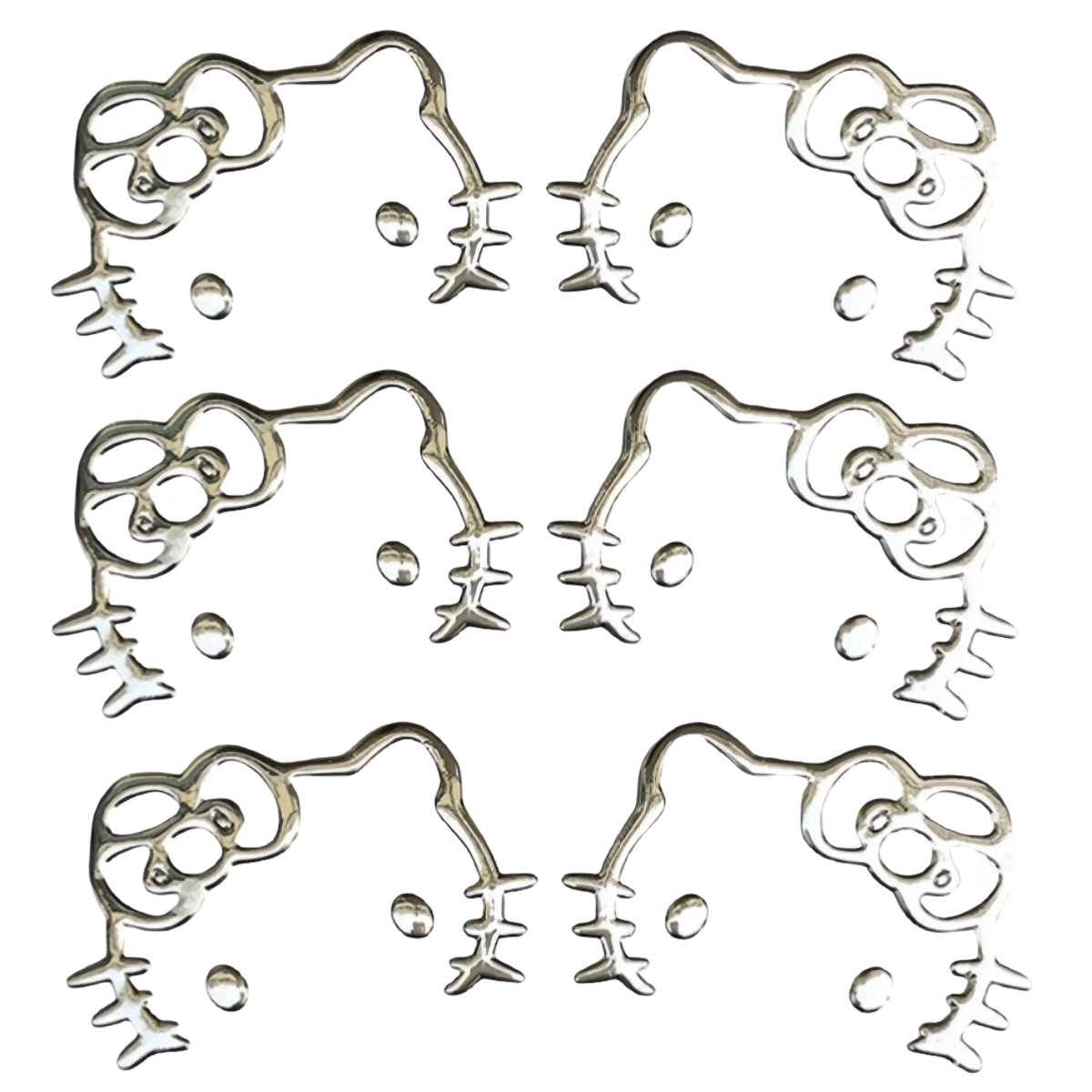 헬로키티 방수 스티커 캐리어 노트북 폰 미러 꾸미기, 6개, 메탈릭 실버 6,500원