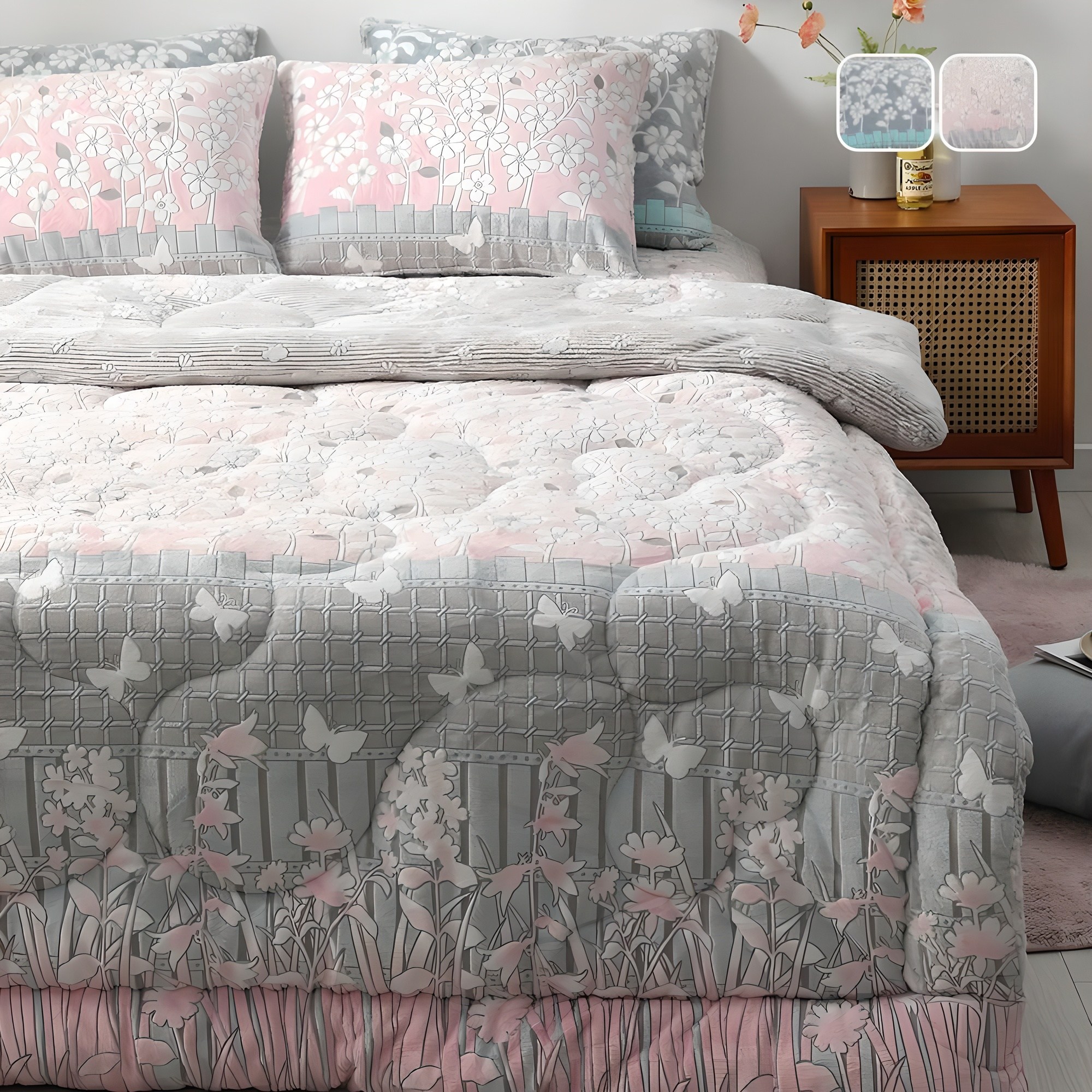 국산 리빙캐슬 플루이 5mm착번아웃 극세사 차렵이불 76,800원