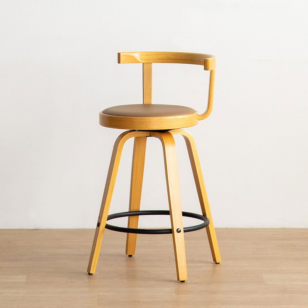 [당일발송]체리브 리드 원목 360도 회전 바체어 가죽 매장 업소용 바텐의자, 1개, 내츄럴(베이지PU) 106,500원