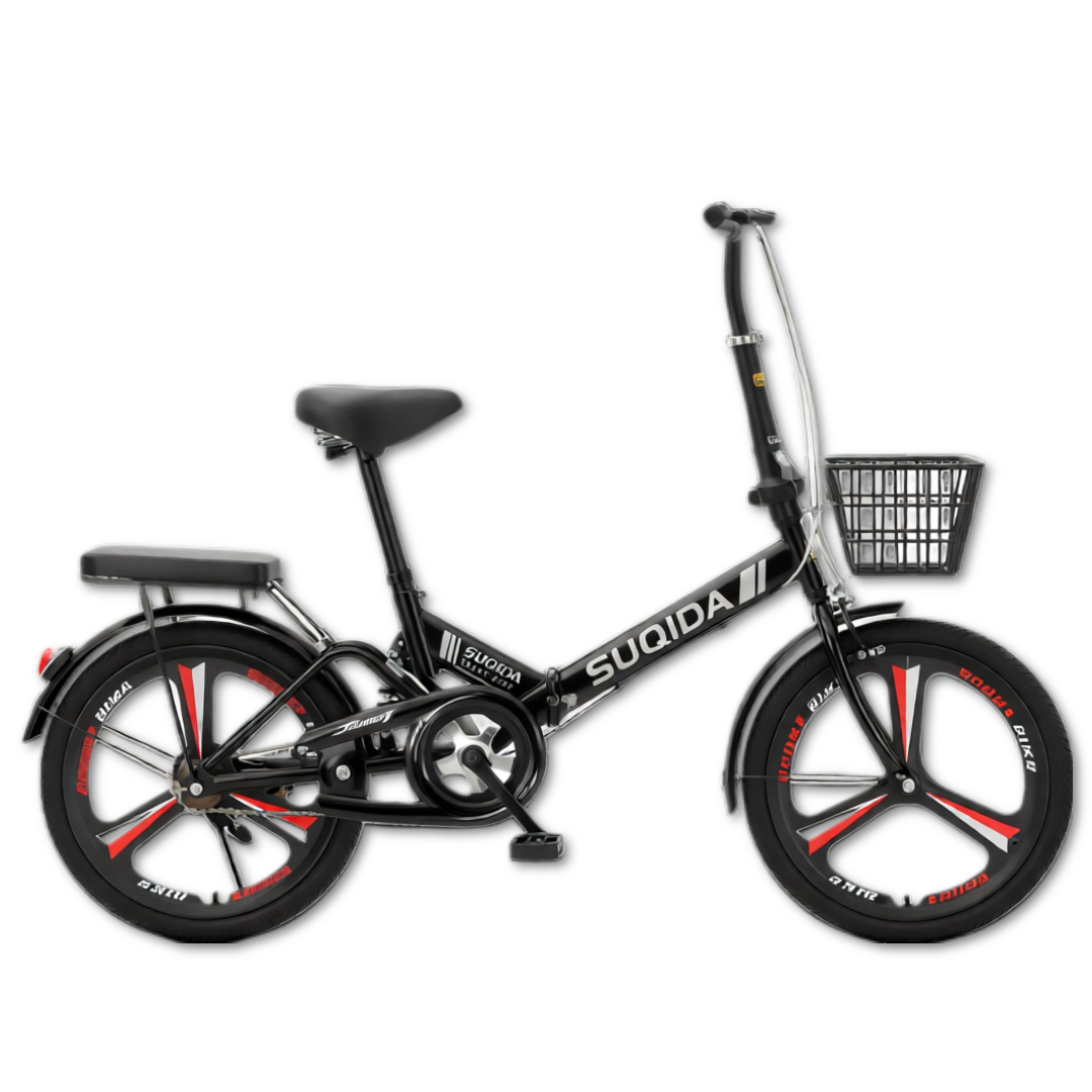 바이크TRA 가벼운 미니벨로 접이식 자전거 여성용 튼튼한 휴대용 출퇴근 폴딩 커플 16인치 20인치 22인치, 1개, 135cm, TRA블랙(스포크휠_싱글) 129,500원