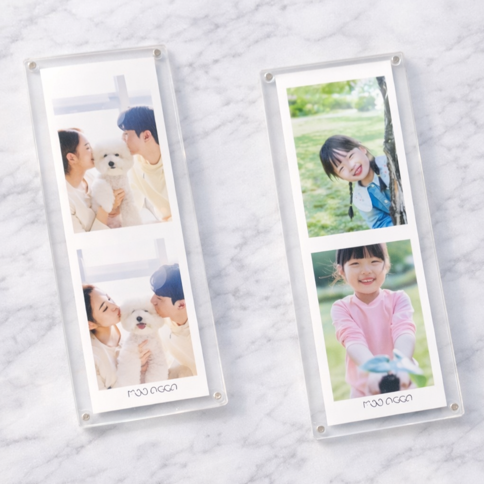 몽이아 2x6 투명 아크릴 자석 냉장고 스탠드 사진 액자 인생네컷 포토이즘 납골당 11,000원