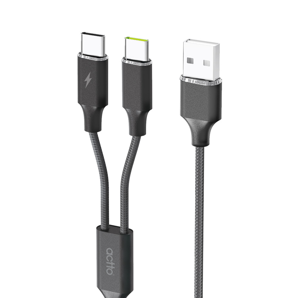 엑토 USB C타입 2in1 멀티 고속 충전 케이블 USB-45, 1.1m, 블랙, 1개 7,700원