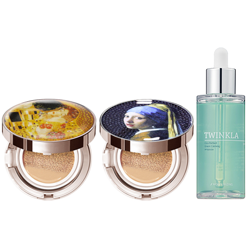 [쿠션15g+쿠션15g+앰플50ml] 1+1+1 트윙클라 앰플 + 풀커버 주얼리 쿠션 21호 23호 선택 [복합 피부 추천 쿠션] 39,900원