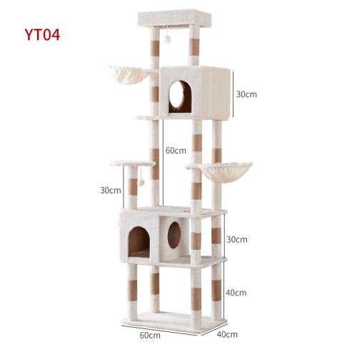 고양이 스크래쳐 다단계 봉제 콘도 대형 나무 긁는 기둥이 있는 키 큰 타워 보드 실내 고양이를 위한 농어 동굴 121,420원