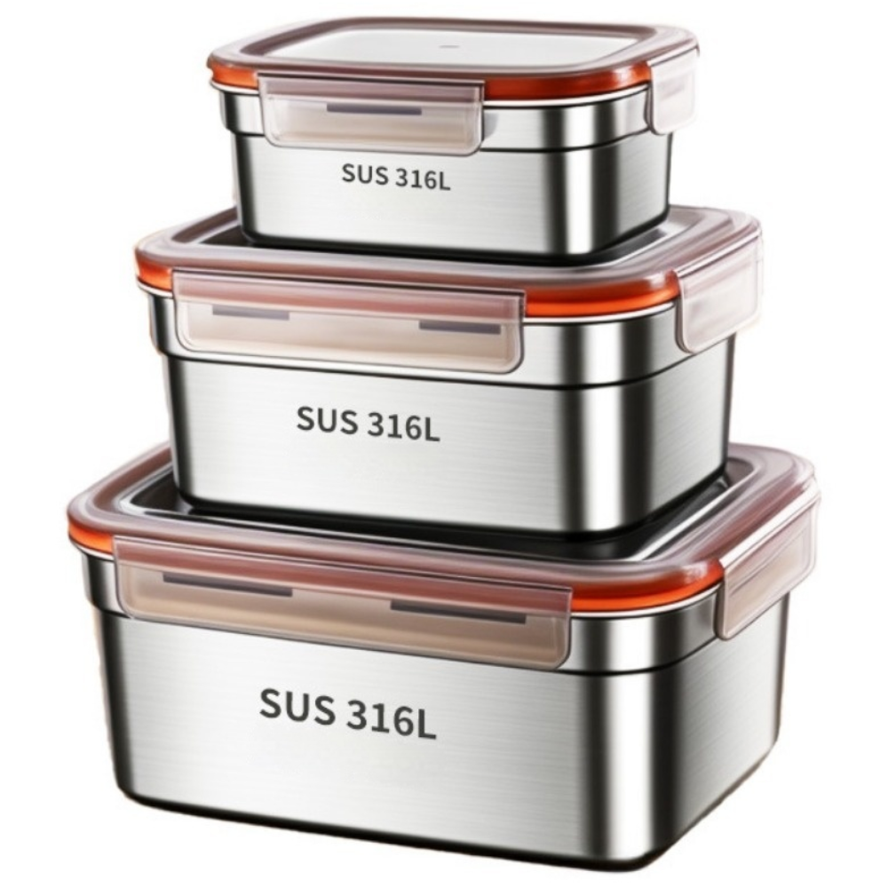 사이텅 316 스테인리스 스틸 바삭바삭한 밀봉 식품 등급 냉장고 케이스, 3.5L, 1개 28,590원