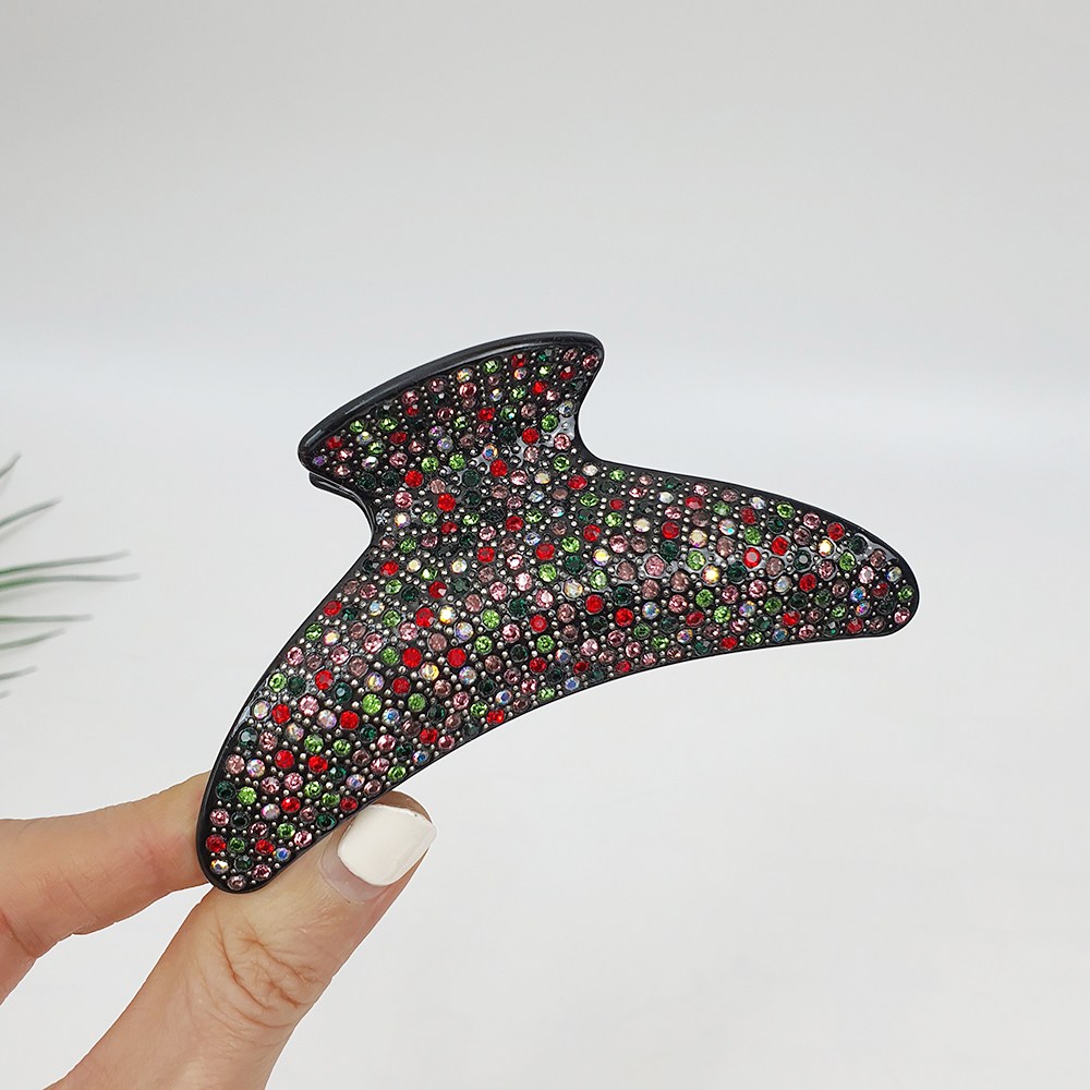 시크몽 프랑스핀 블랙 반달 큐빅 스톤 10 cm 이중 집게 빅사이즈 올림머리 헤어 집게핀 39,500원