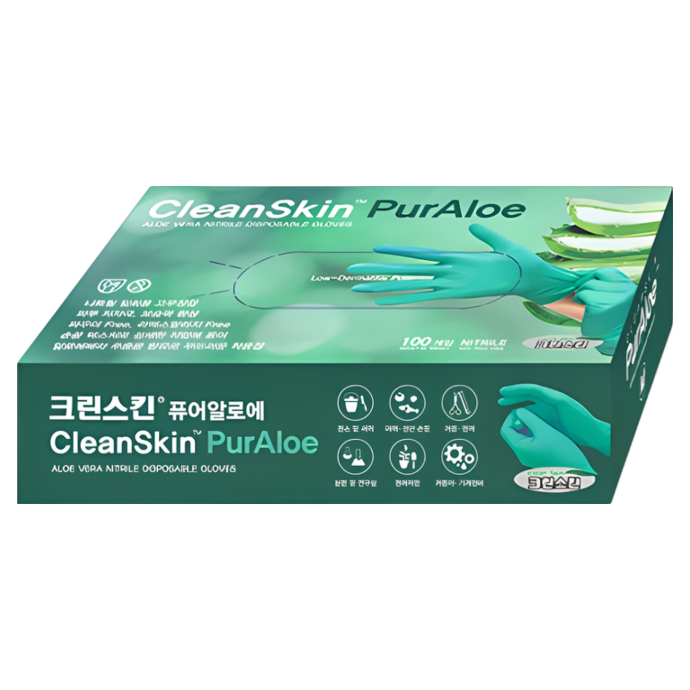 크린스킨 퓨어 알로에 일회용 민트 위생 니트릴 장갑 100개입, 1개 11,700원