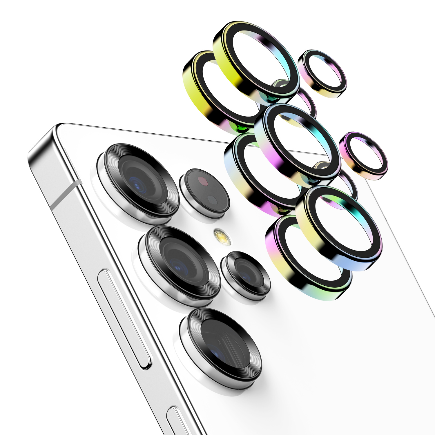 케이맥스 렌즈 개별 프레임 메탈 링 쉴드 강화유리 카메라 보호필름 2p 세트 오로라, 1세트 14,800원