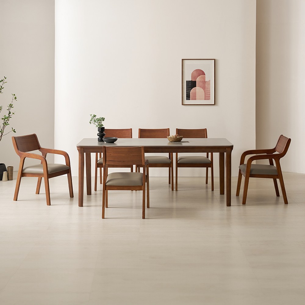 라로퍼니처 데이지 1400 1900 포세린 통 세라믹 4인 6인 참죽나무 원목 식탁 세트 866,000원