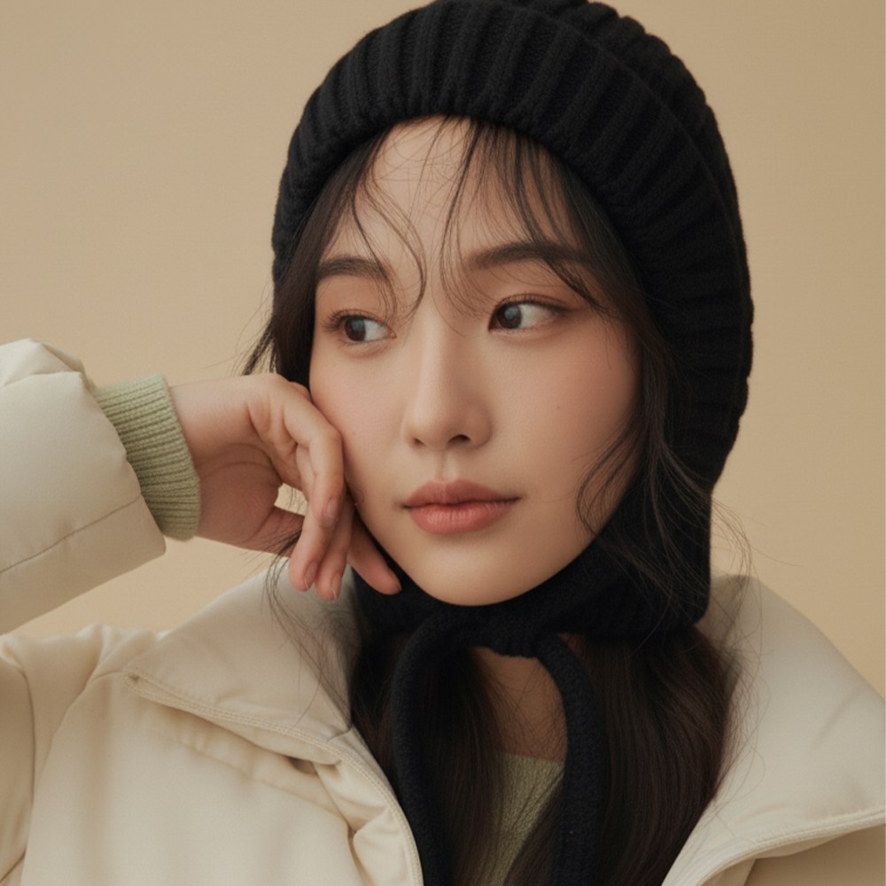 루타미 폴드 후디 니트 바라클라바 19,500원