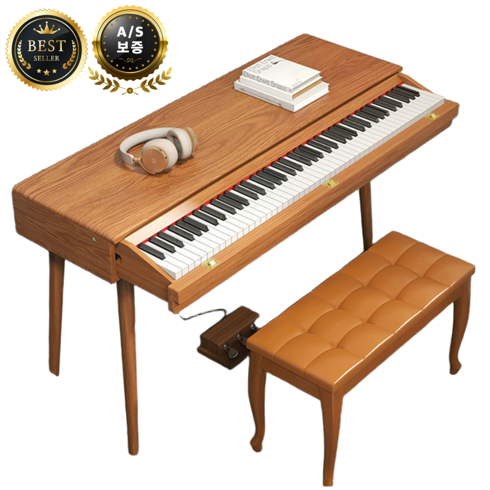 명장 서랍형 전자 디지털 피아노 세트 88건반 신디사이저 키보드 디지털피아노 일렉트릭 건반 의자포함, 원목 브라운 (3페달), 1개 1,019,000원