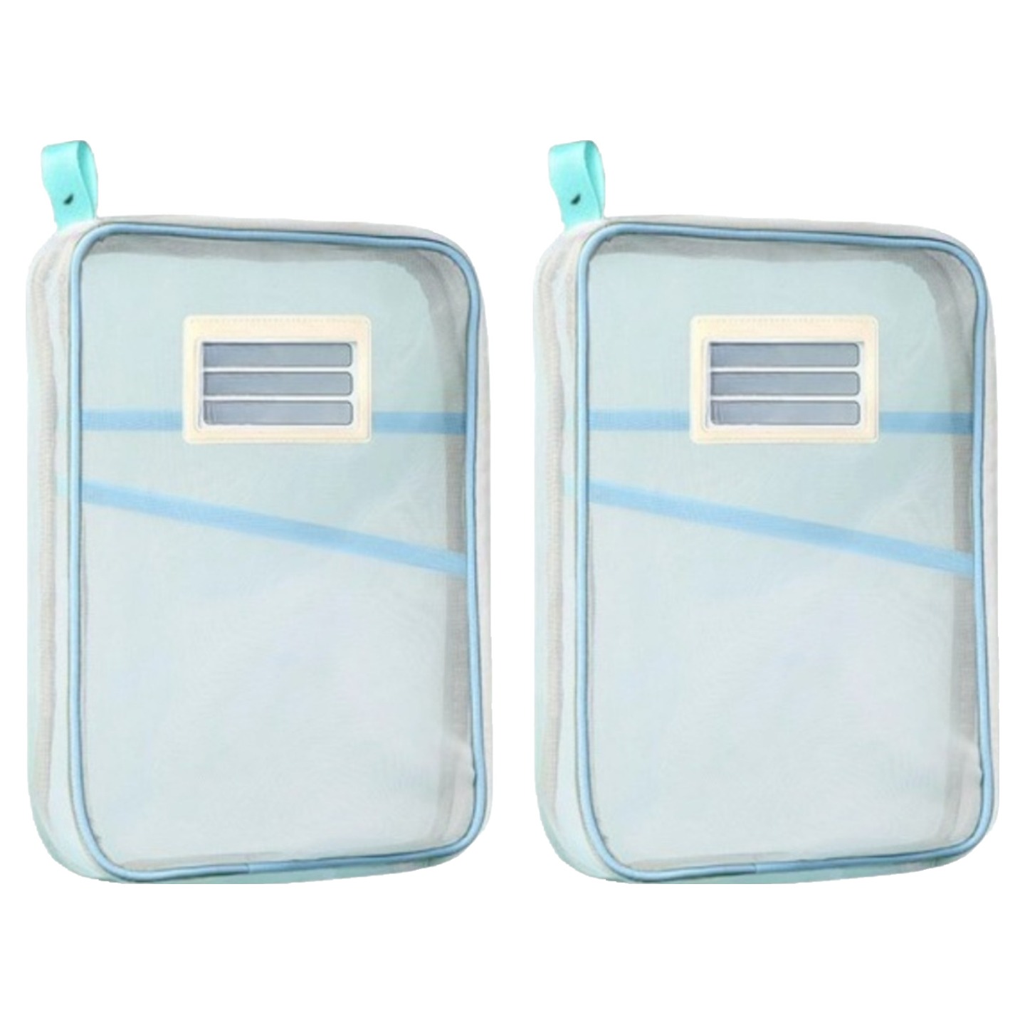 살림특 넉넉하게 잘 들어가는 매쉬 A4 문서 정리 파우치, 블루, 2개, 현재가 8,170원