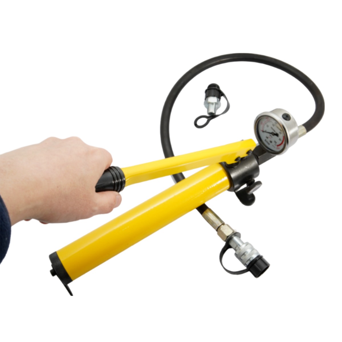 수동유압펌프 핸드펌프 압력게이지부착형 유압작기 작키 램 400CC 호현산업, 1개 99,000원