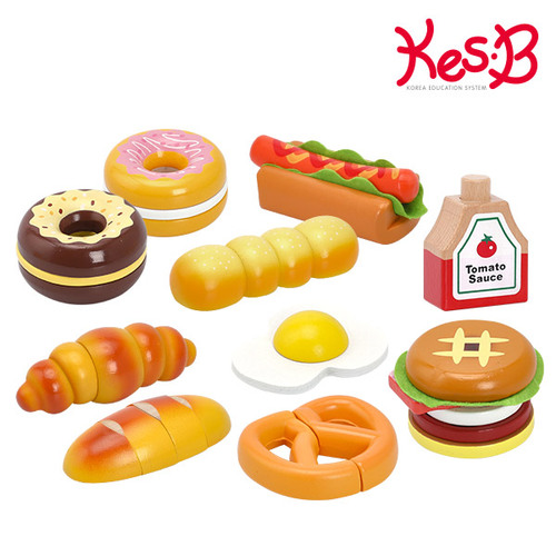 [캐스B] 플레이 빅토리아 베이커리파티(2253) 원목 자석자르기 도넛 빵가게 소꿉놀이 60,000원