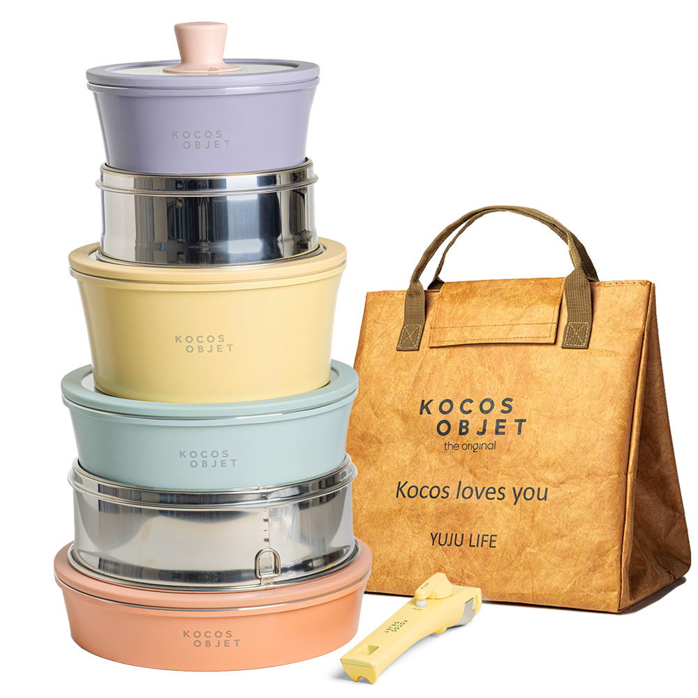 코코스오브제 파스텔 원형 IH 쿡웨어 6종세트 (총 12pcs) 런치가방포함 (랜덤1개), 파스텔, 1세트, 12pcs 159,000원