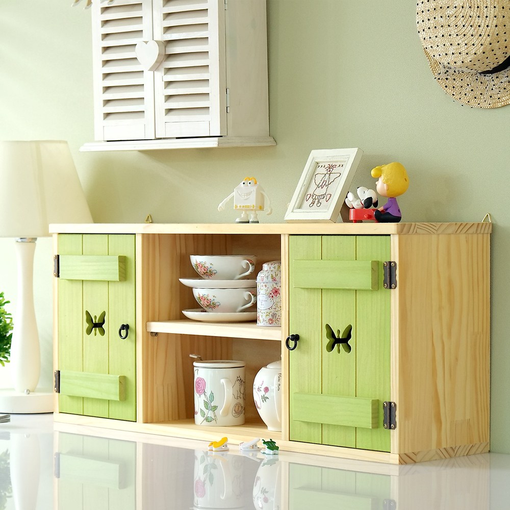 나무다움 나비 양문 선반장 다용도수납장, 그린 68,000원