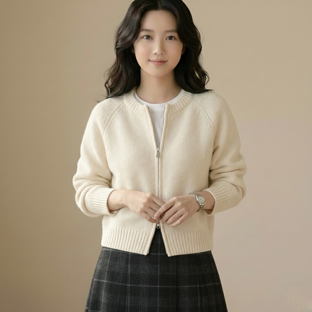 후노우즈 여성 투웨이 지퍼 니트 가디건 크롭 집업 5컬러 25,500원