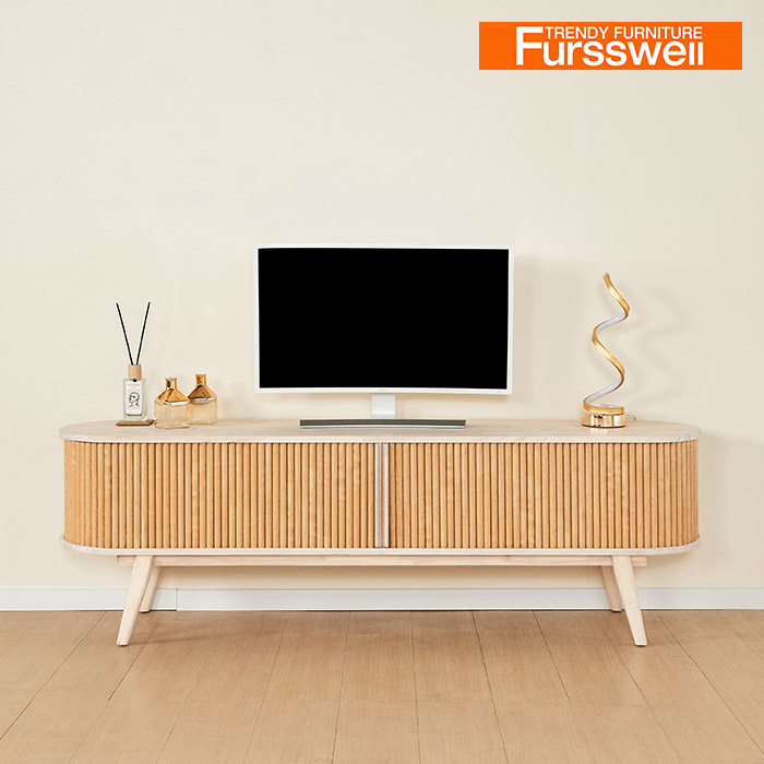 퍼스웰 고무나무원목 템바보드 슬라이딩 거실장1800(DF_003), D딥그린 439,000원