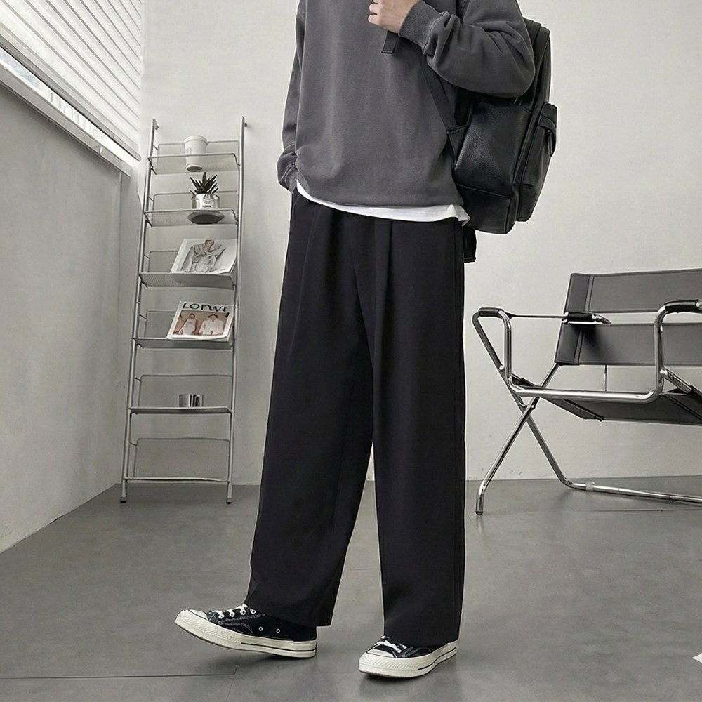 문컬렉션 와이드 원턱 슬랙스 통큰 편안한 벌룬 와이드핏 팬츠 통넓은 바지 29,800원