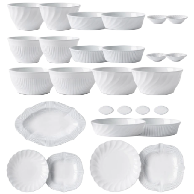 쓰임 블랑 4인 디너 세트 27P 식기 신혼 결혼 선물 집들이 그릇 풀세트 223,150원