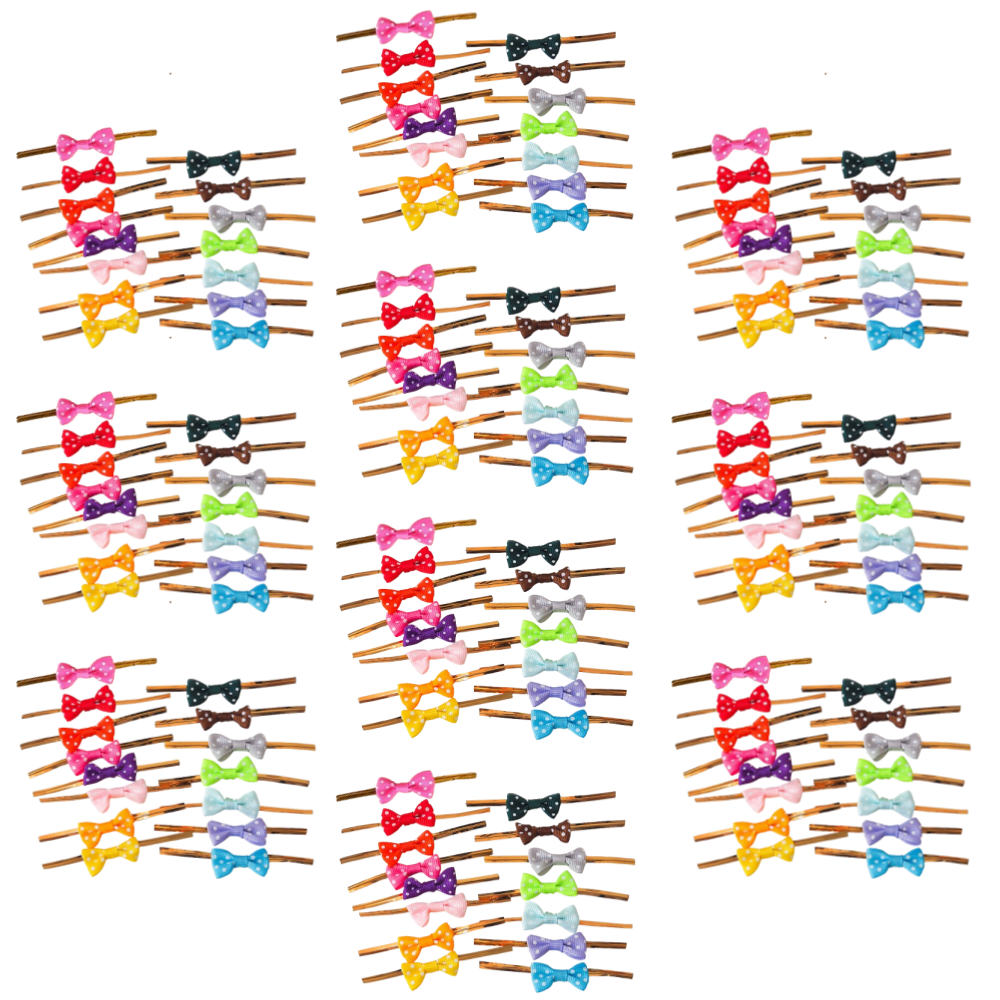 땡땡이 도트 리본 빵끈 포장 타이 혼합, 150개 7,400원