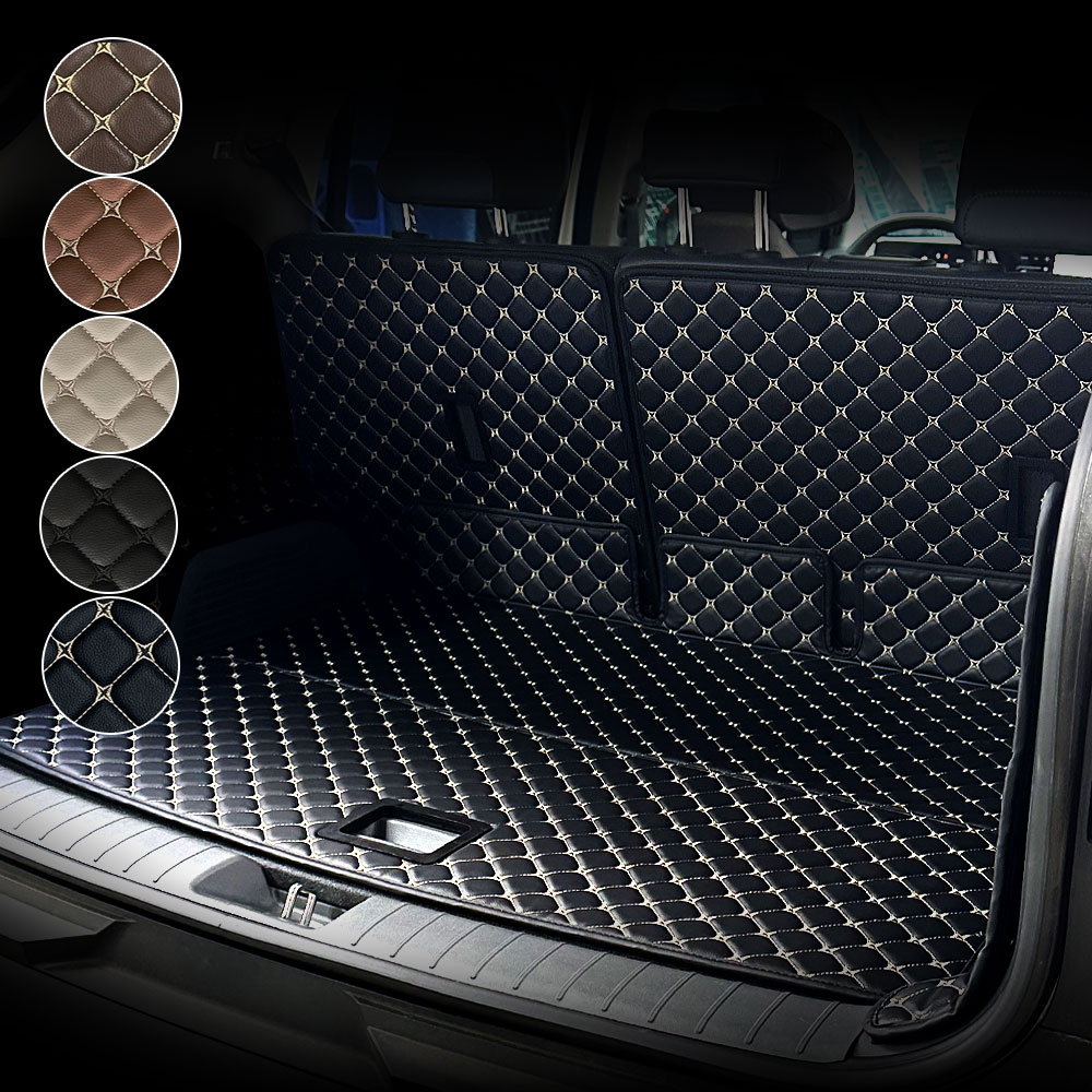 오토피아 리얼 가죽 차박 퀼팅 등커버 트렁크매트 세트 싼타페DM 전용(2012.4~2018.2 프라임 공용), 브라운, 7인승 55,000원