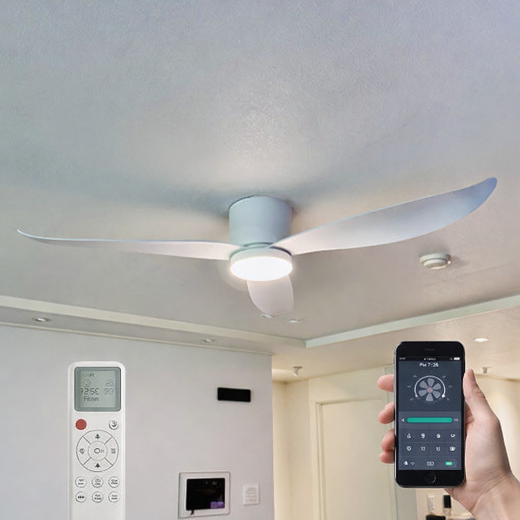 IOT 에어룩스 BLDC 42인치 52인치 리모컨 실링팬 KC 조명 미포함 스마트폰 연동, 화이트 230,000원