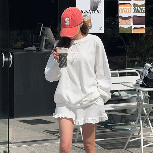 난닝구 여성용 토펀코 맨투맨, 프릴 팬츠 33,800원