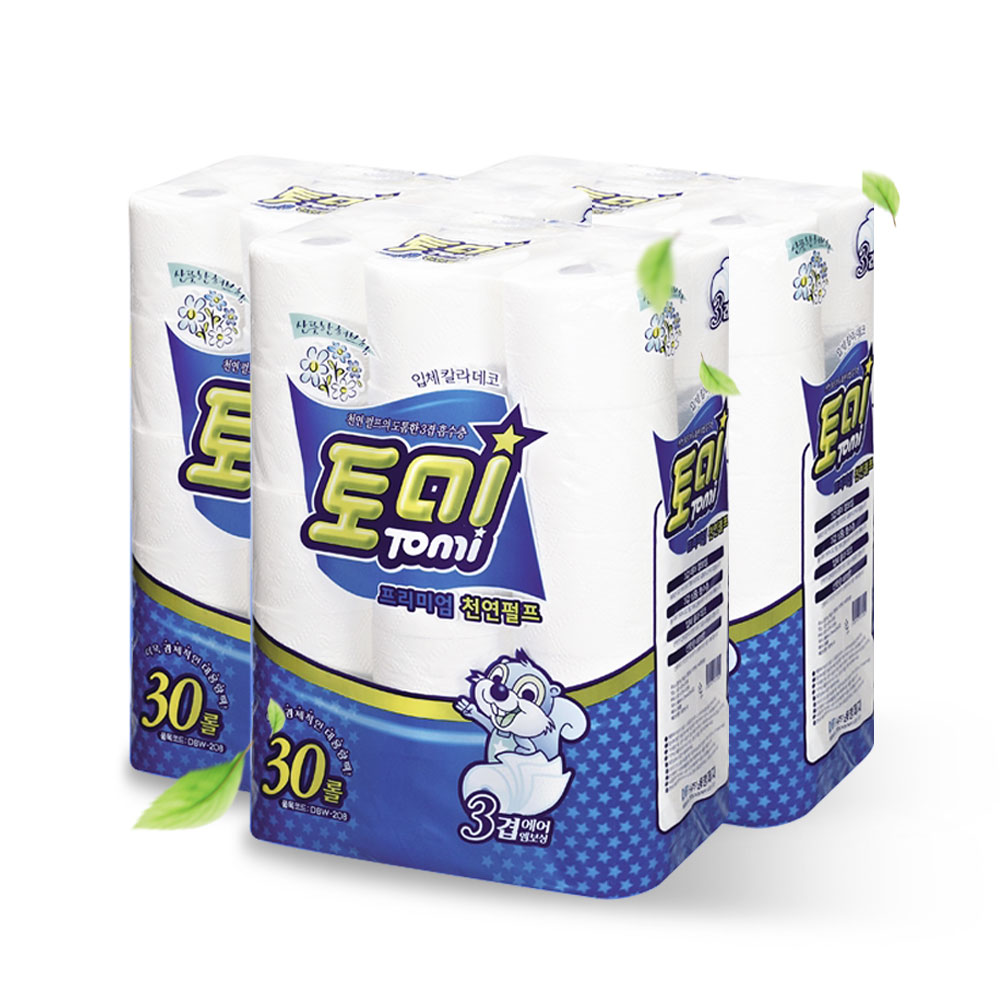 동방제지 토미 프리미엄 천연펄프 3겹 화장지 30m, 30개입, 3개 55,610원
