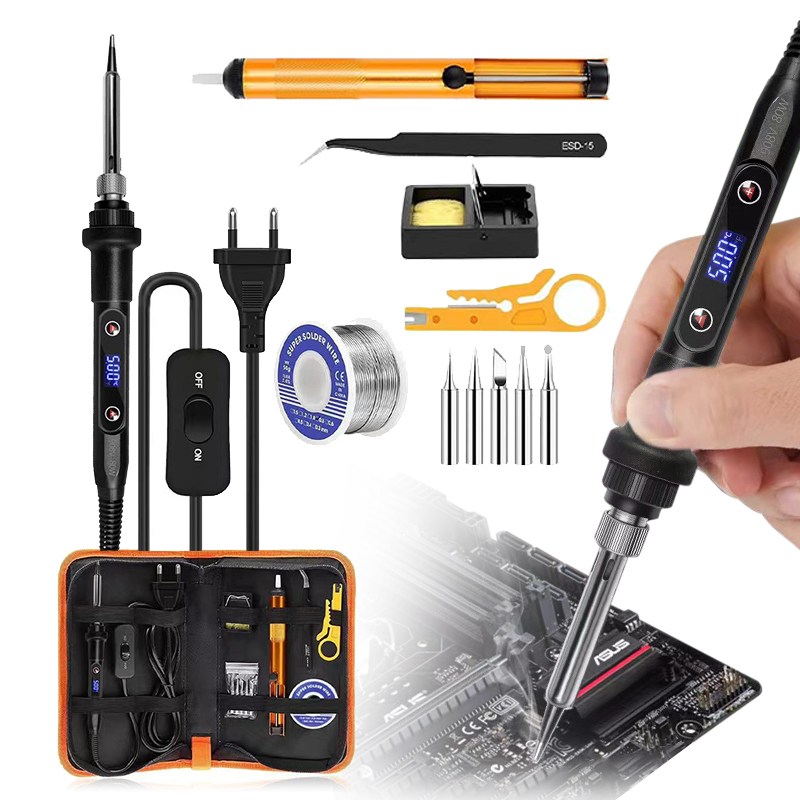 Nicshico 전기인두기  LCD 디지털 디스플레이 인두기 가방풀세트  220V 온도 조절 가능 인두기용품 95,600원