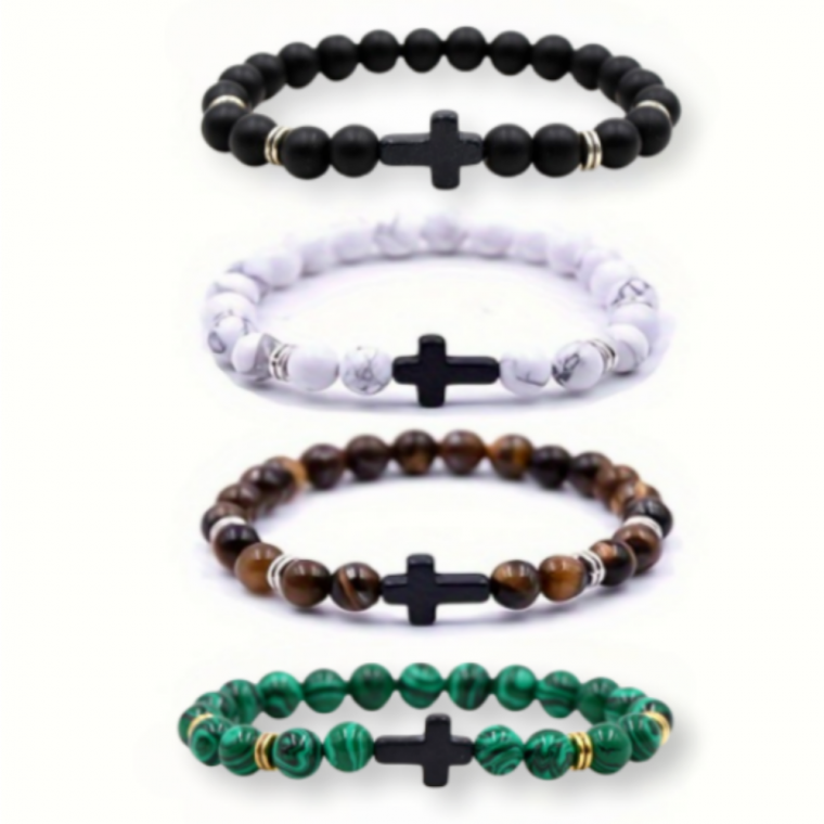 만만템 행운 기독교 천주교 십자가 묵주 팔찌 6,240원