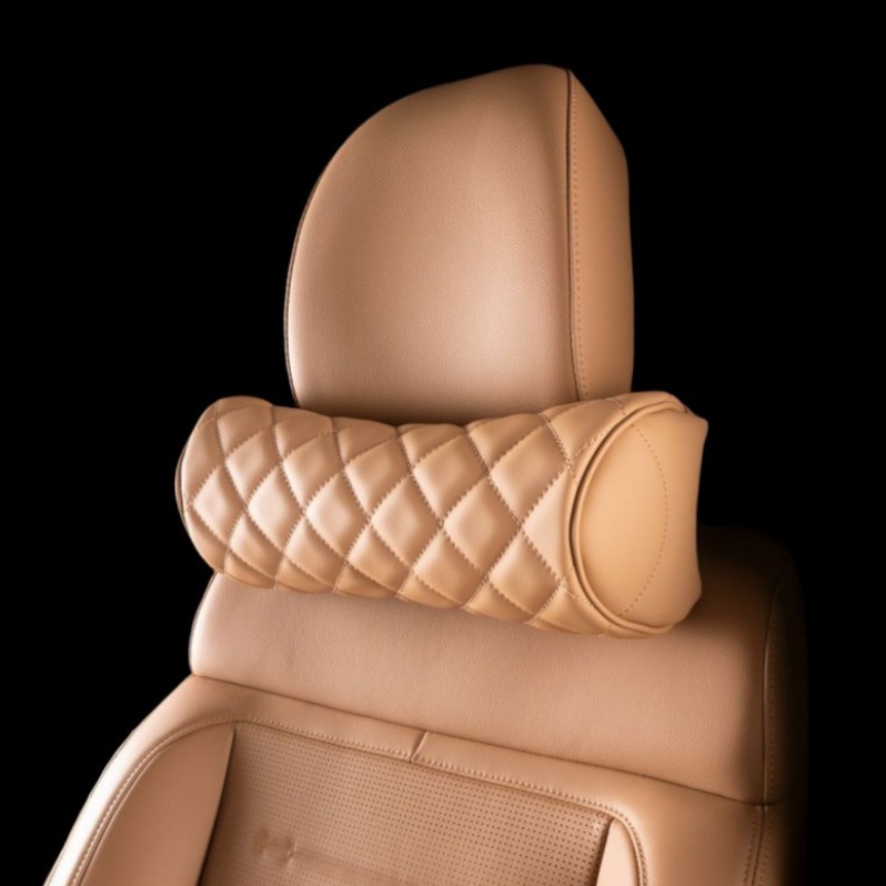 비바카 더블퀄팅 차량용 목쿠션 나파가죽, 1개, 새들브라운 29,000원