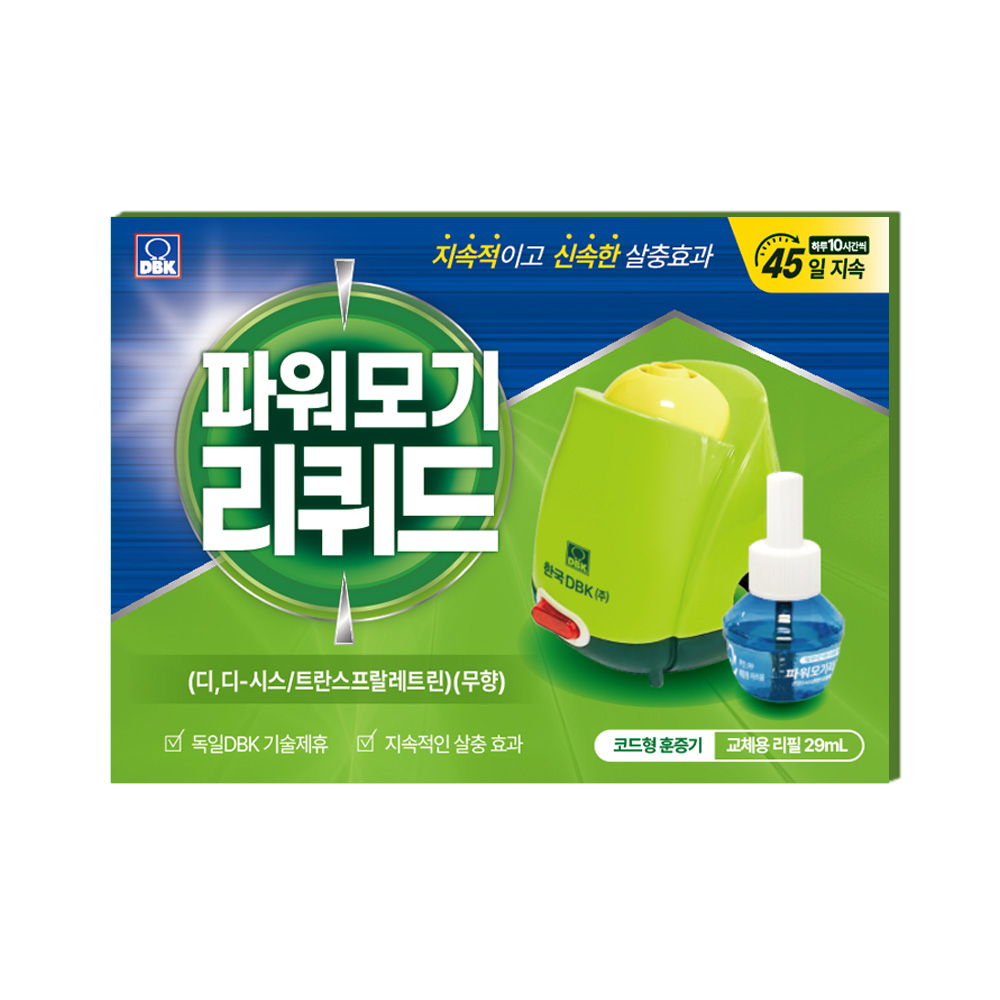 파워 모기 리퀴드 전자 모기향 코드형 (본품 + 리필액) 세트, 1개, 현재가 15,800원