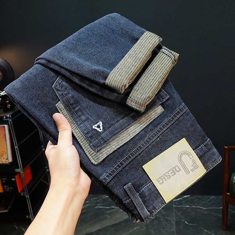 녕동 남성 자수 스판 데님 팬츠 슬림 일자핏 통 청바지 슬랙스 캐주얼 바지 38,500원