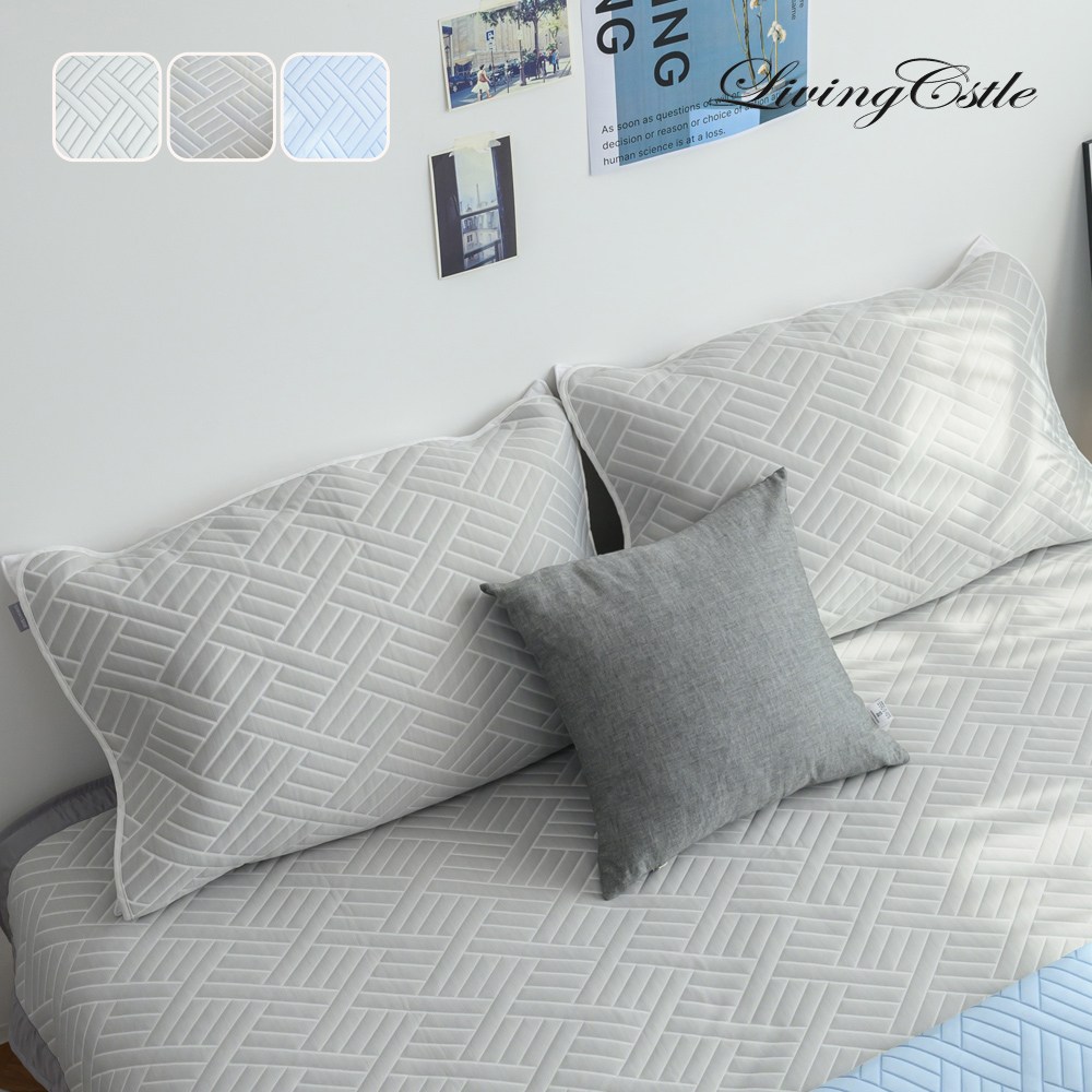 [국산] 리빙캐슬 밴드형 듀라론 베개커버 쿨헤링본 15,900원