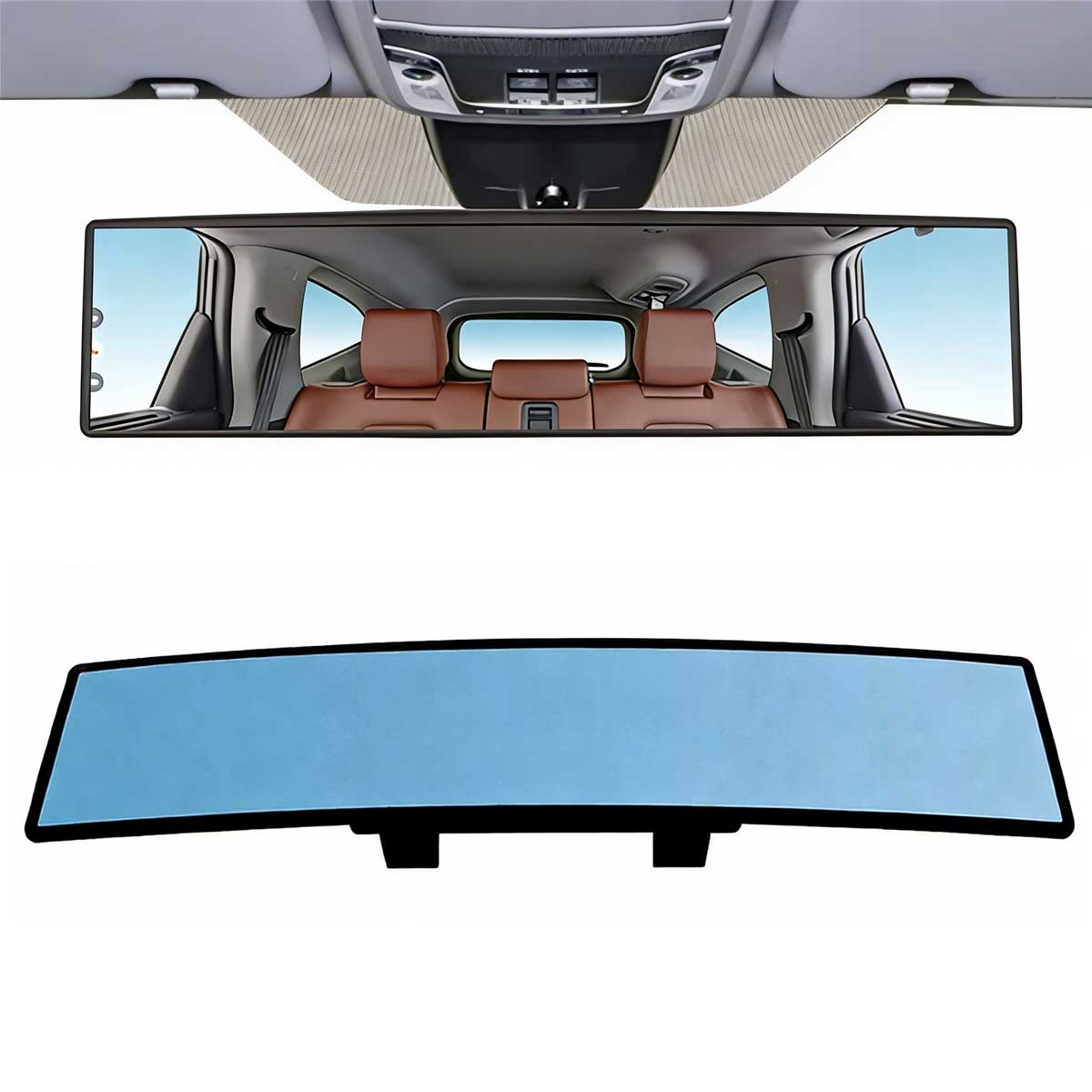 SEAMETAL 와이드 블루코팅 곡면 룸미러 30cm 눈부심방지 백미러, 1개, 300*65mm 17,900원