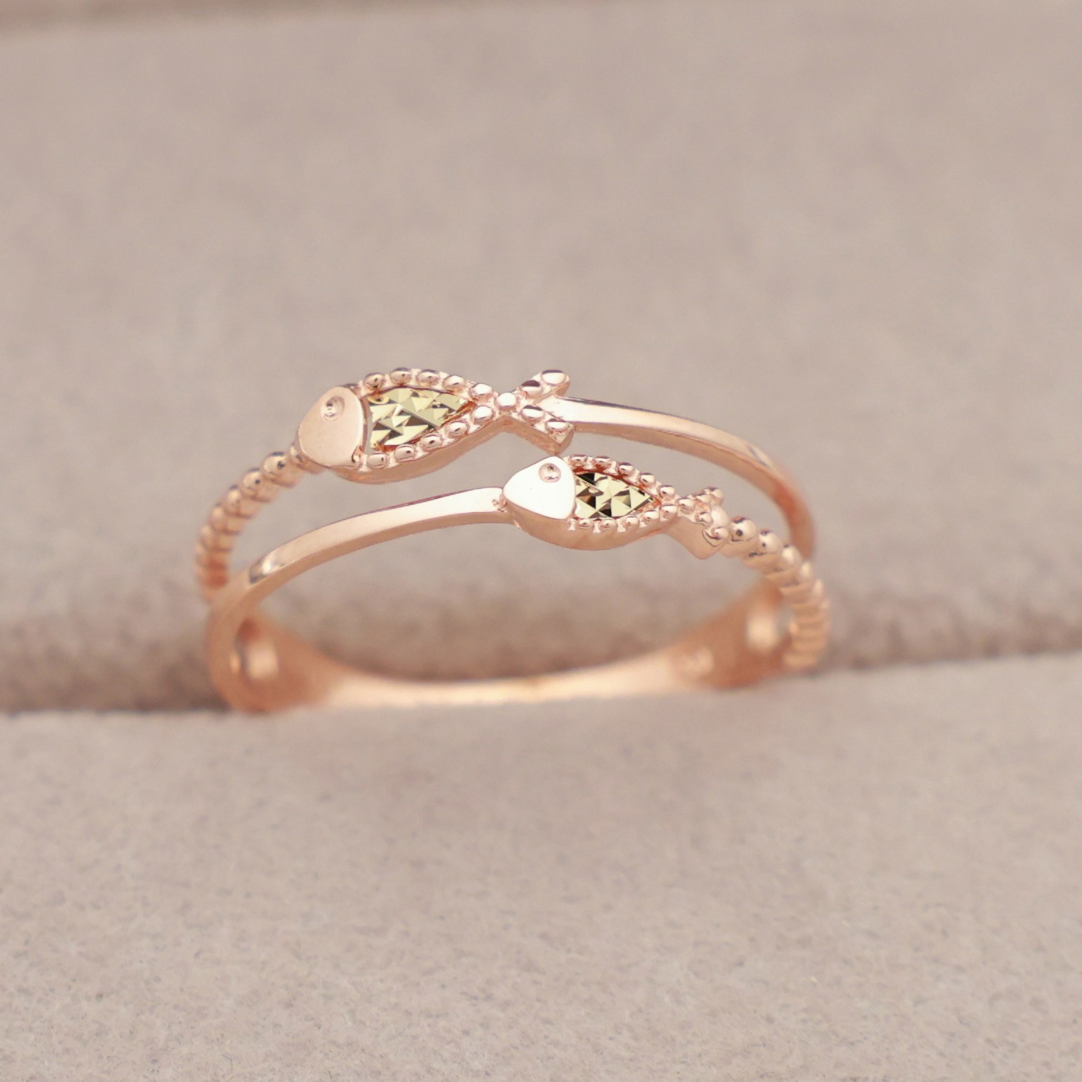 14k 18k 로즈골드 물고기 두줄 반지 컷팅 모녀 우정 트윈 행운 패션 심플 데일리 선물 레이어드(R293) 295,330원