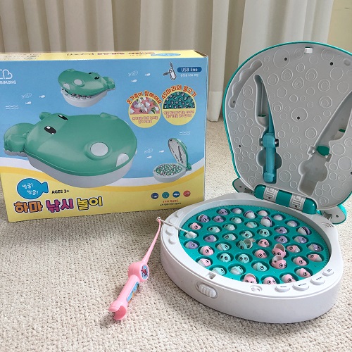 베비몽 빙글빙글 하마 낚시 놀이 어린이집 아기 유아 자석 물고기 장난감, 민트, 1개, 현재가 23,900원
