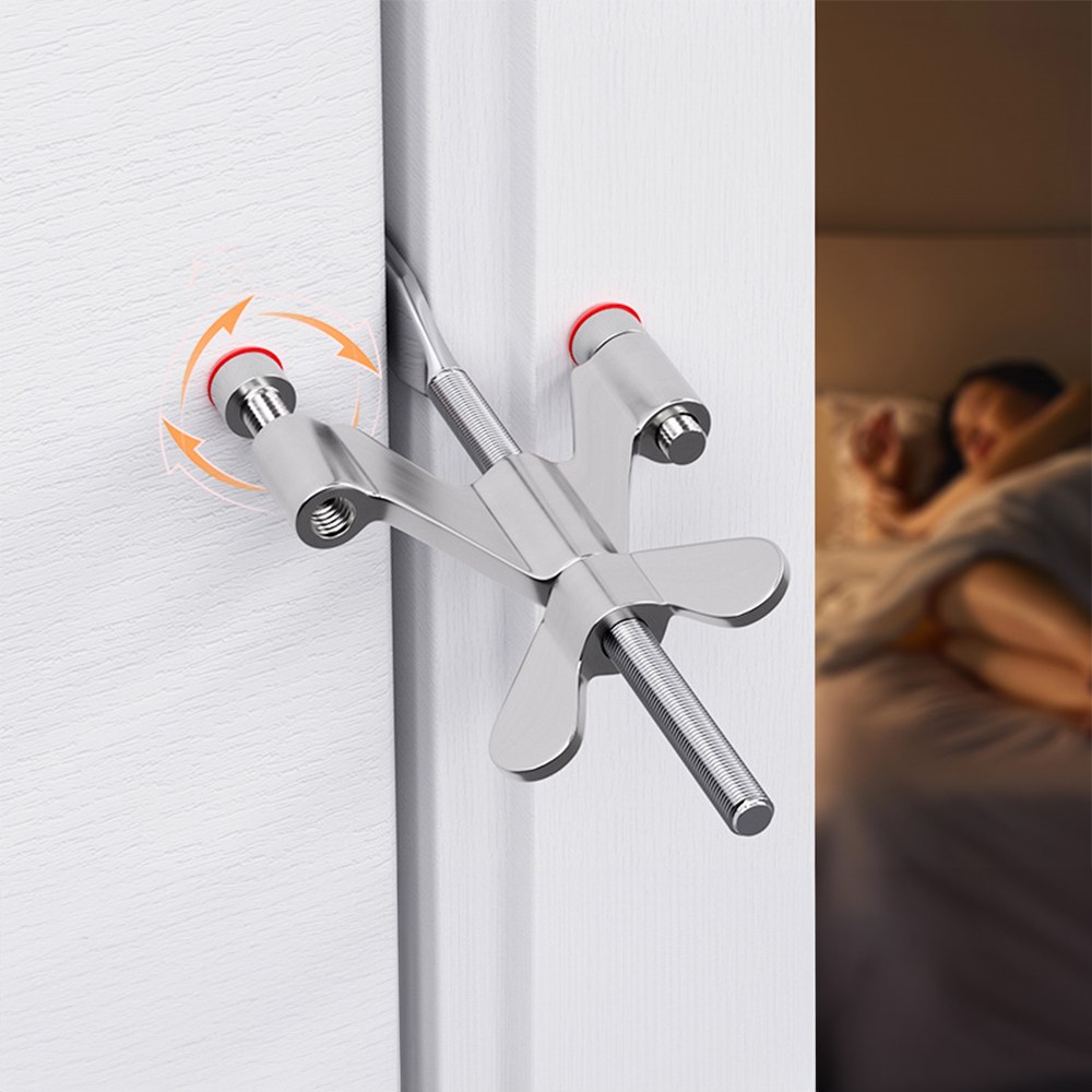 아모란나 나비도어락 여행용 방문 잠금장치 휴대용 안심 자물쇠 호텔 침입방지 범죄예방, 실버, 1개 11,500원