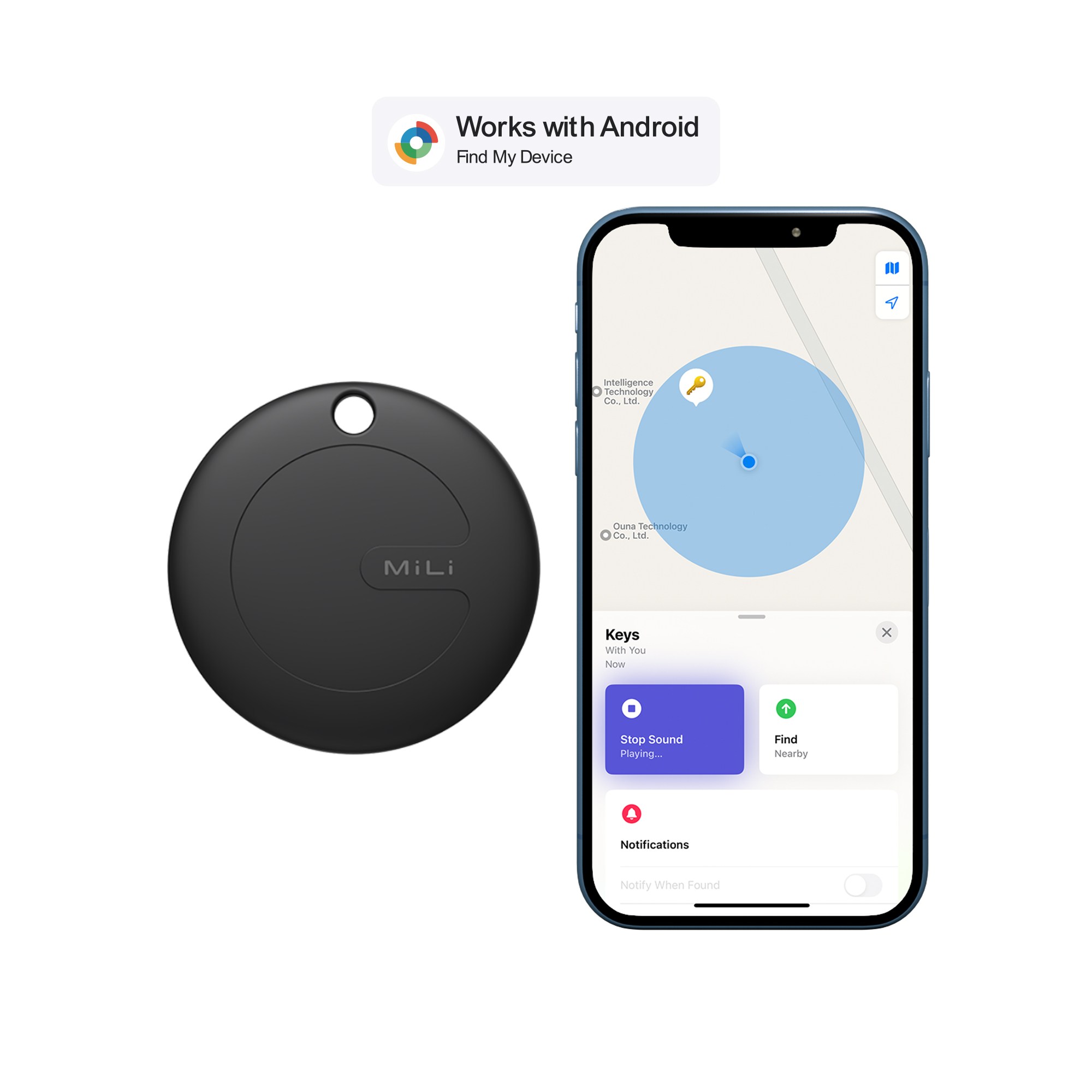 MiLi 미태그 위치추적기 안드로이드 갤럭시 전용 스마트태그 미아 도난 분실방지 트래커 18,400원