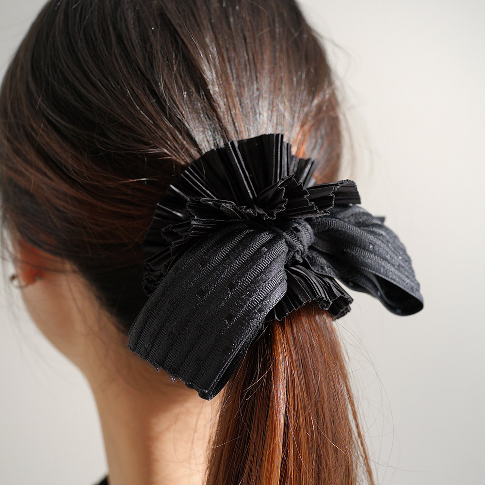 바비수 고급 플리츠 슈슈 데일리 리본 곱창 머리끈 17,100원