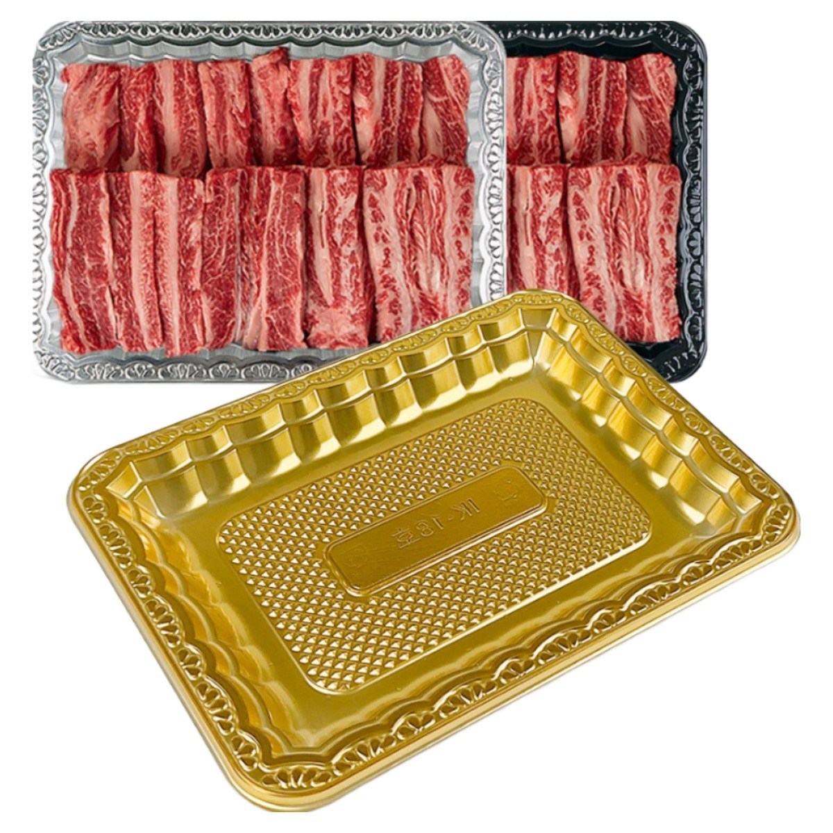 올플러스 고급 트레이 18호 정육 회 포장, 금색, 100개 24,900원